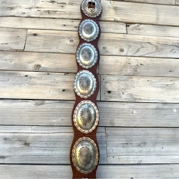 Ralph Lauren Brown and Silver Belt - Picture 2 of 6